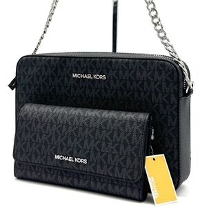 Michael Kors Large Jet Set Travel Logo Crossbody Bag & Matching Trifold Wallet